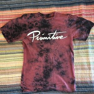Primitive Men's Short Sleeve Tie-Dye Tee - Black and Red